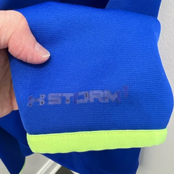 Under Armour Kids Blue and Neon Yellow Hoodie - Picture 7 of 9